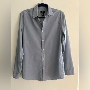 H&M Men's Classic Blue Pinstripe Shirt slim fit